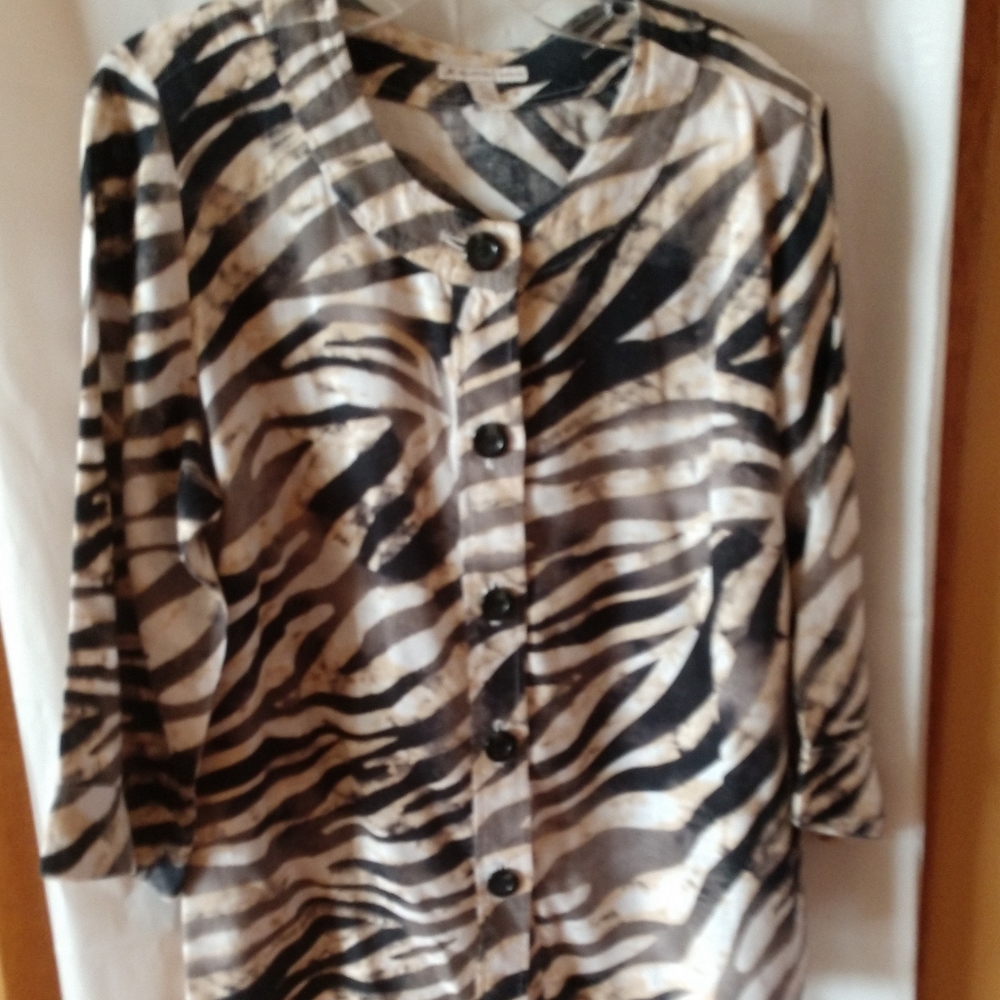 JM Collection Women's Top or Jacket, Sz 16W, Animal Print